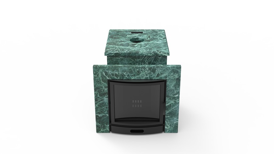 Печь в облицовке из натурального камня Genesis GN 500 облицовка закрытая плоская пироксенит-элит фото в Уфе