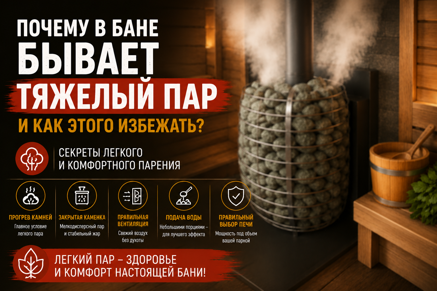 Почему в бане бывает тяжелый пар и как этого избежать фото