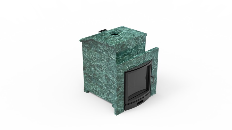 Печь в облицовке из натурального камня Genesis GN 500 облицовка закрытая со скосом талькохлорит-шлифовка фото в Уфе