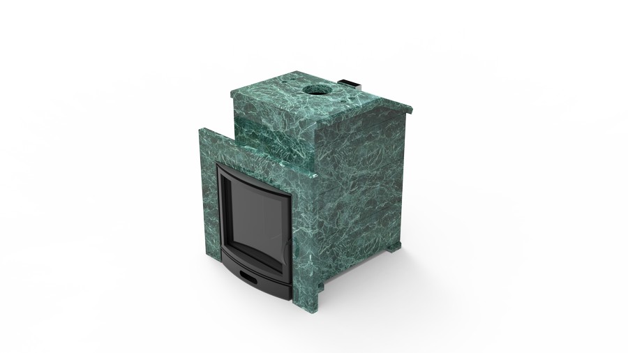 Печь в облицовке из натурального камня Genesis GN 500 облицовка закрытая со скосом талькохлорит-шлифовка фото в Уфе