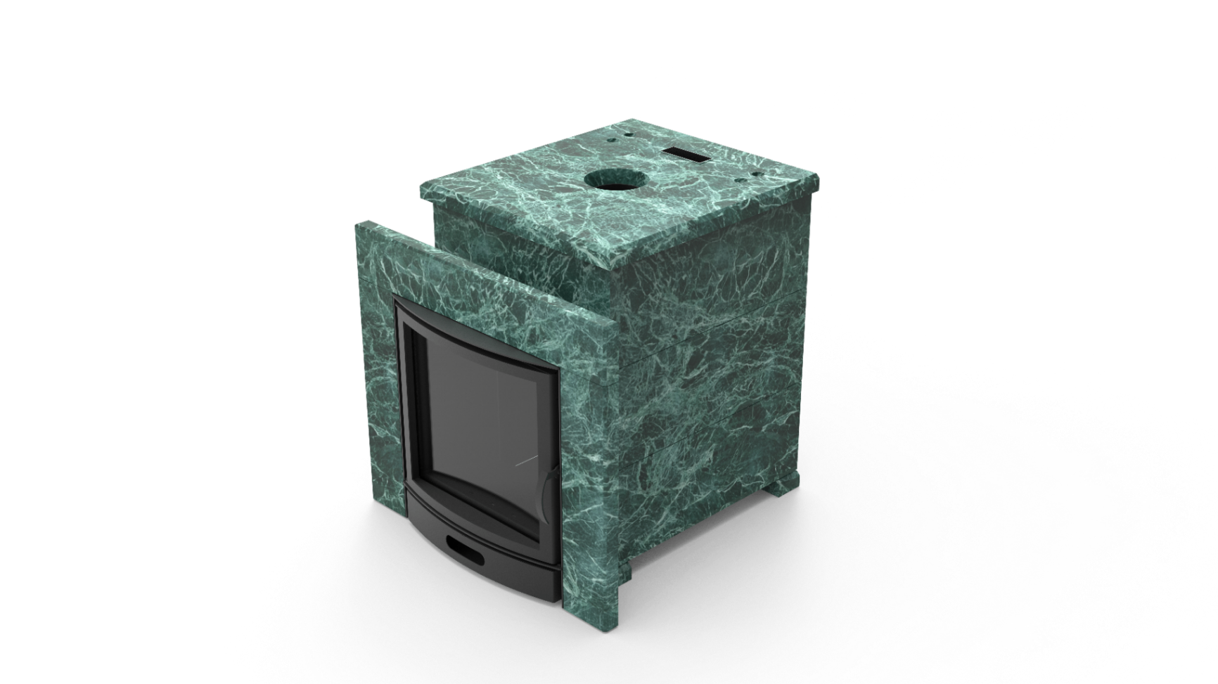 Печь из натурального камня Genesis GN 500 облицовка закрытая плоская пироксенит-элит фото в Уфе