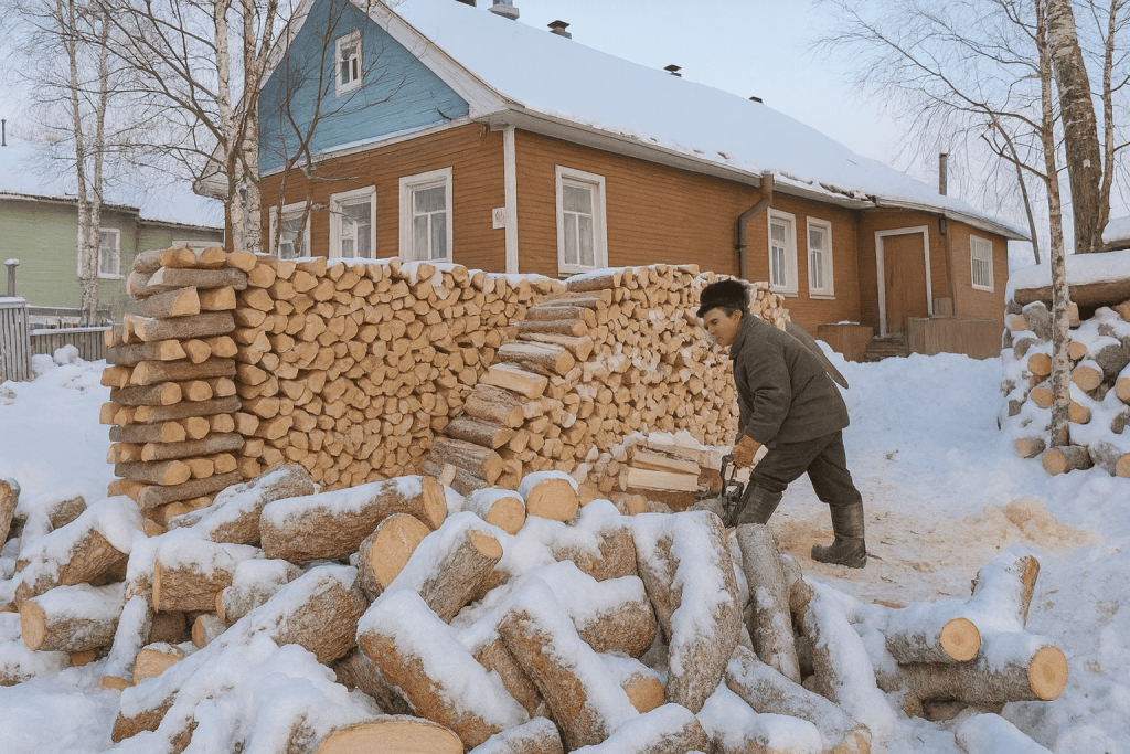 Подготовка запаса дров на зиму Подготовка запаса дров на зиму