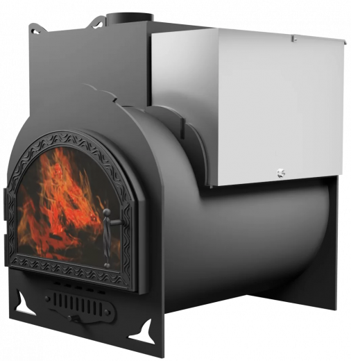 Печь Горыныч Мини, каменка с левой стороны, средняя дверь со стеклом фото в Уфе Печь Горыныч Мини, каменка с левой стороны, средняя дверь со стеклом фото в Уфе