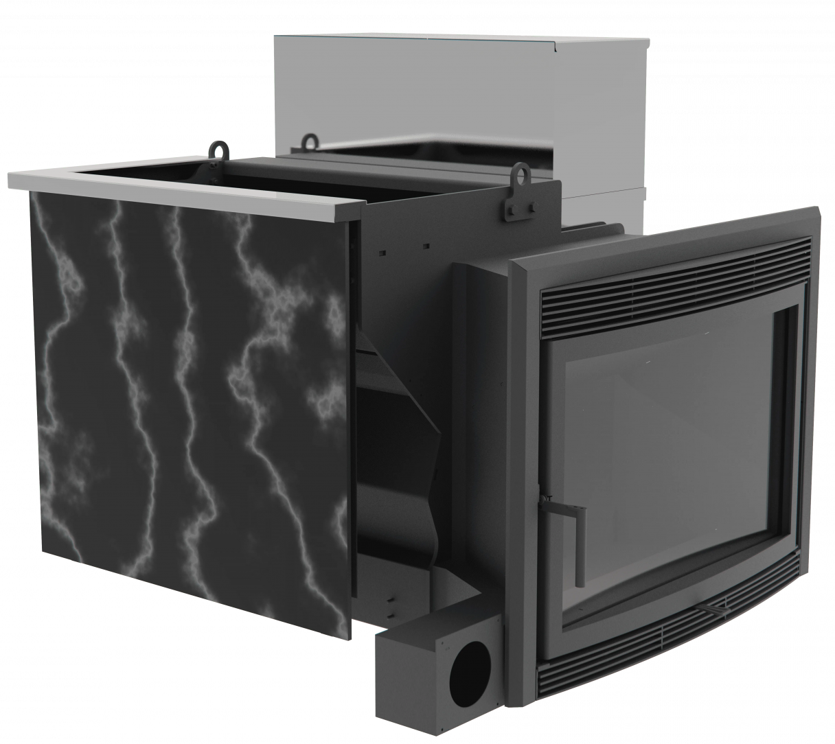 Банный камин 500, сталь+СВО фото в Уфе Банный камин 500, сталь+СВО фото в Уфе