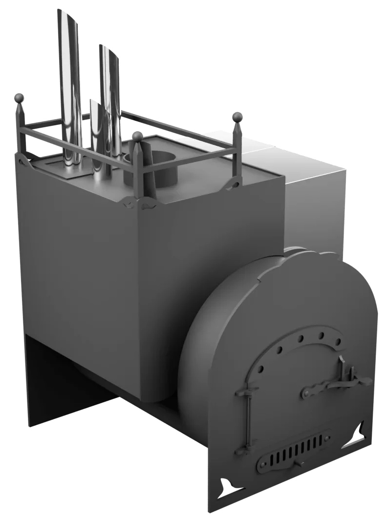 Печь Горыныч Мини, каменка закрытая с парогенератором с левой стороны фото в Уфе Печь Горыныч Мини, каменка закрытая с парогенератором с левой стороны фото в Уфе