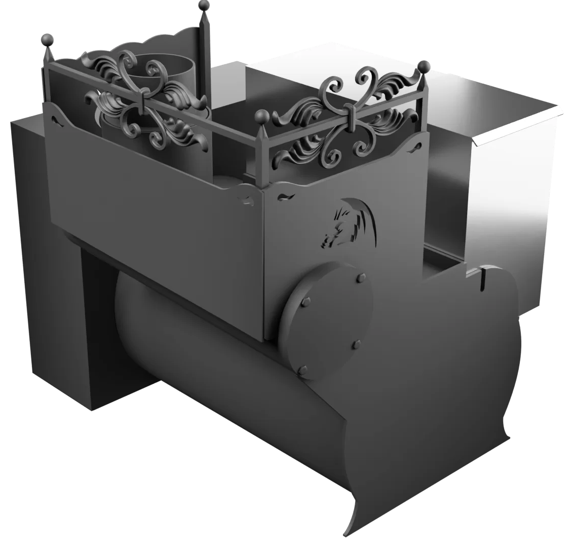 Печь Горыныч 3, каменка с правой стороны, большая дверь со стеклом, естественная система воздушного отопления фото в Уфе Печь Горыныч 3, каменка с правой стороны, большая дверь со стеклом, естественная система воздушного отопления фото в Уфе