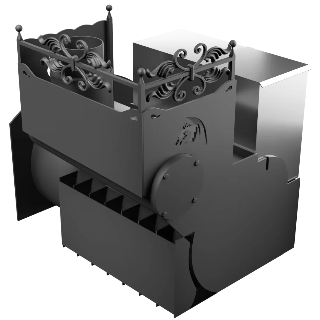 Печь Горыныч 3 с конвекцией, каменка с правой стороны, большая дверь со стеклом фото в Уфе Печь Горыныч 3 с конвекцией, каменка с правой стороны, большая дверь со стеклом фото в Уфе