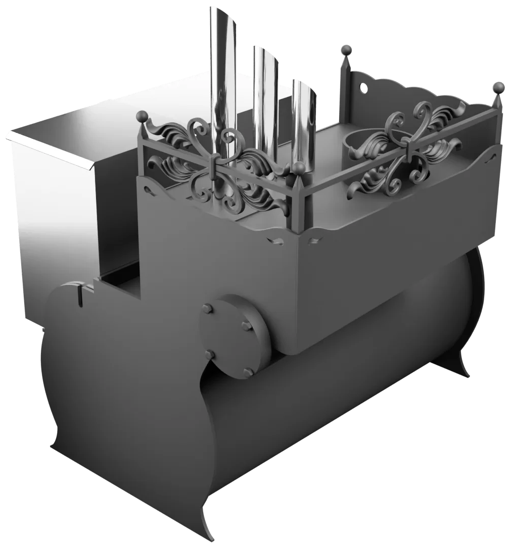 Печь Горыныч 3, каменка закрытая с парогенератором с левой стороны, малая дверь со стеклом фото в Уфе Печь Горыныч 3, каменка закрытая с парогенератором с левой стороны, малая дверь со стеклом фото в Уфе