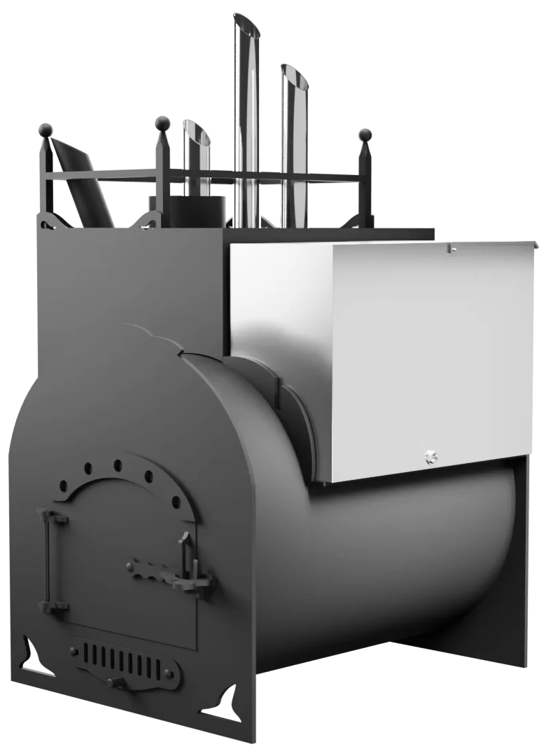 Печь Горыныч Мини, каменка закрытая с парогенератором с правой стороны фото в Уфе Печь Горыныч Мини, каменка закрытая с парогенератором с правой стороны фото в Уфе