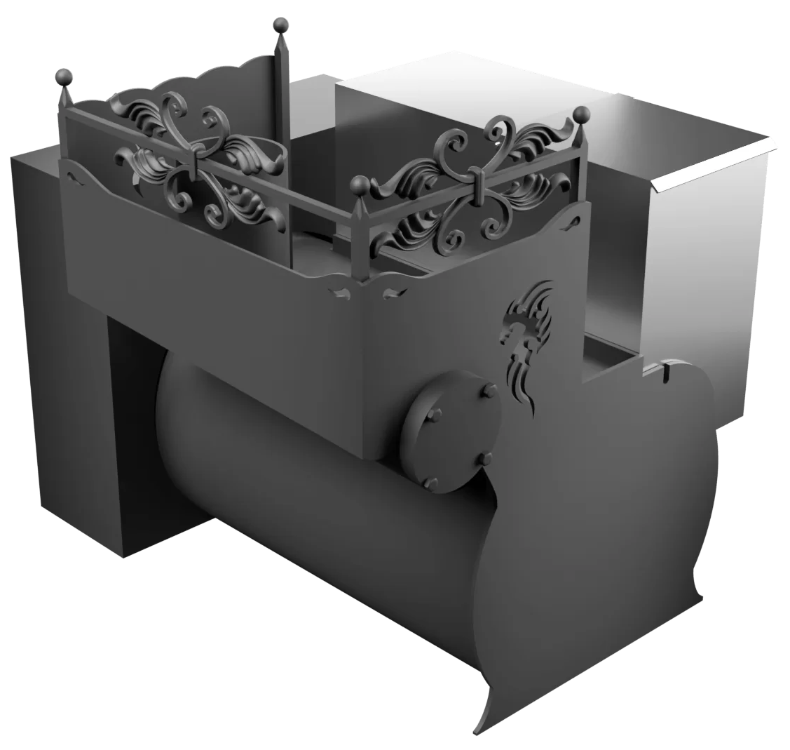 Печь Горыныч 3, каменка с правой стороны, малая дверь со стеклом, естественная система воздушного отопления фото в Уфе Печь Горыныч 3, каменка с правой стороны, малая дверь со стеклом, естественная система воздушного отопления фото в Уфе