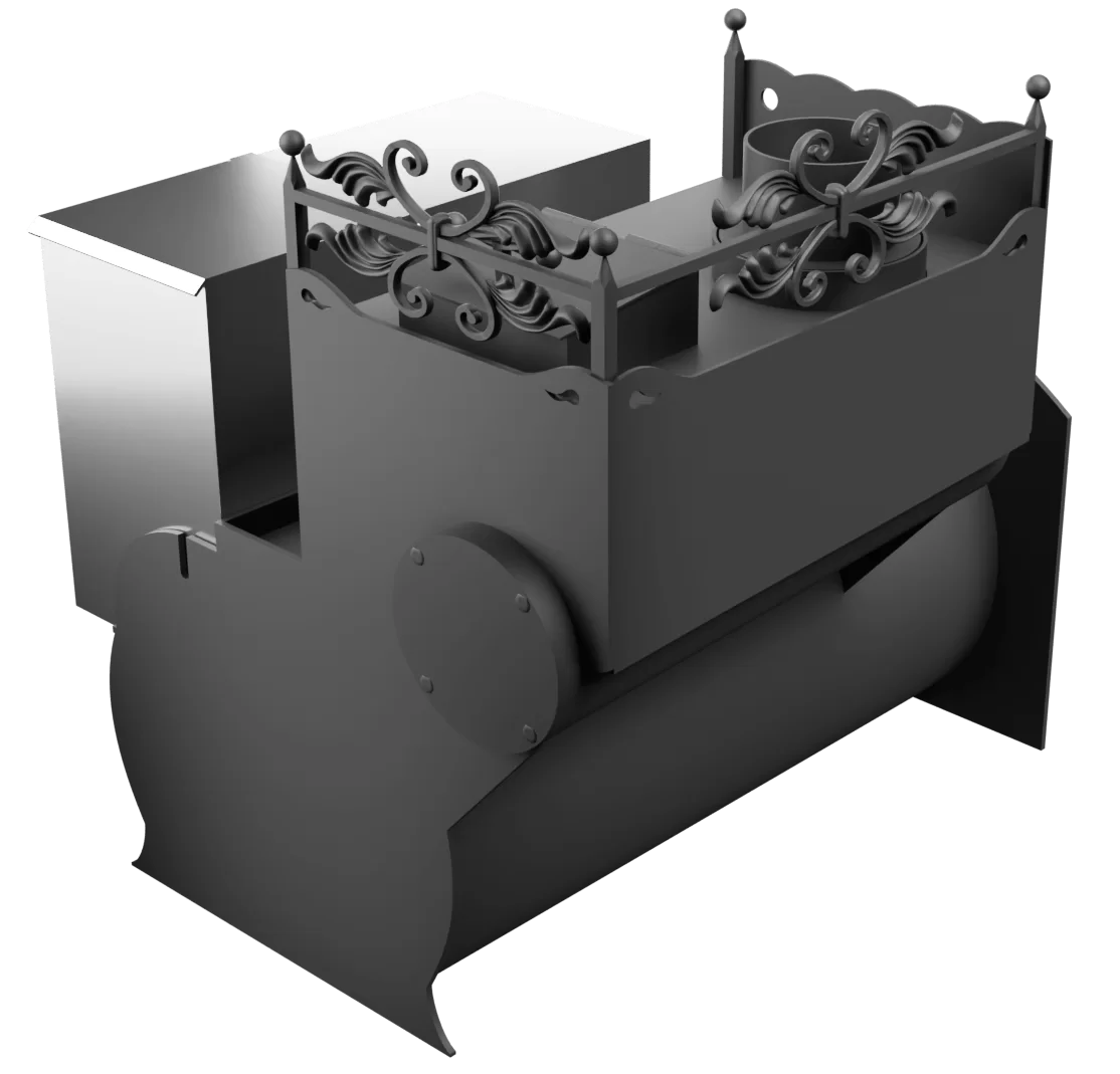 Печь Горыныч 3, каменка закрытая с левой стороны, большая дверь со стеклом фото в Уфе Печь Горыныч 3, каменка закрытая с левой стороны, большая дверь со стеклом фото в Уфе