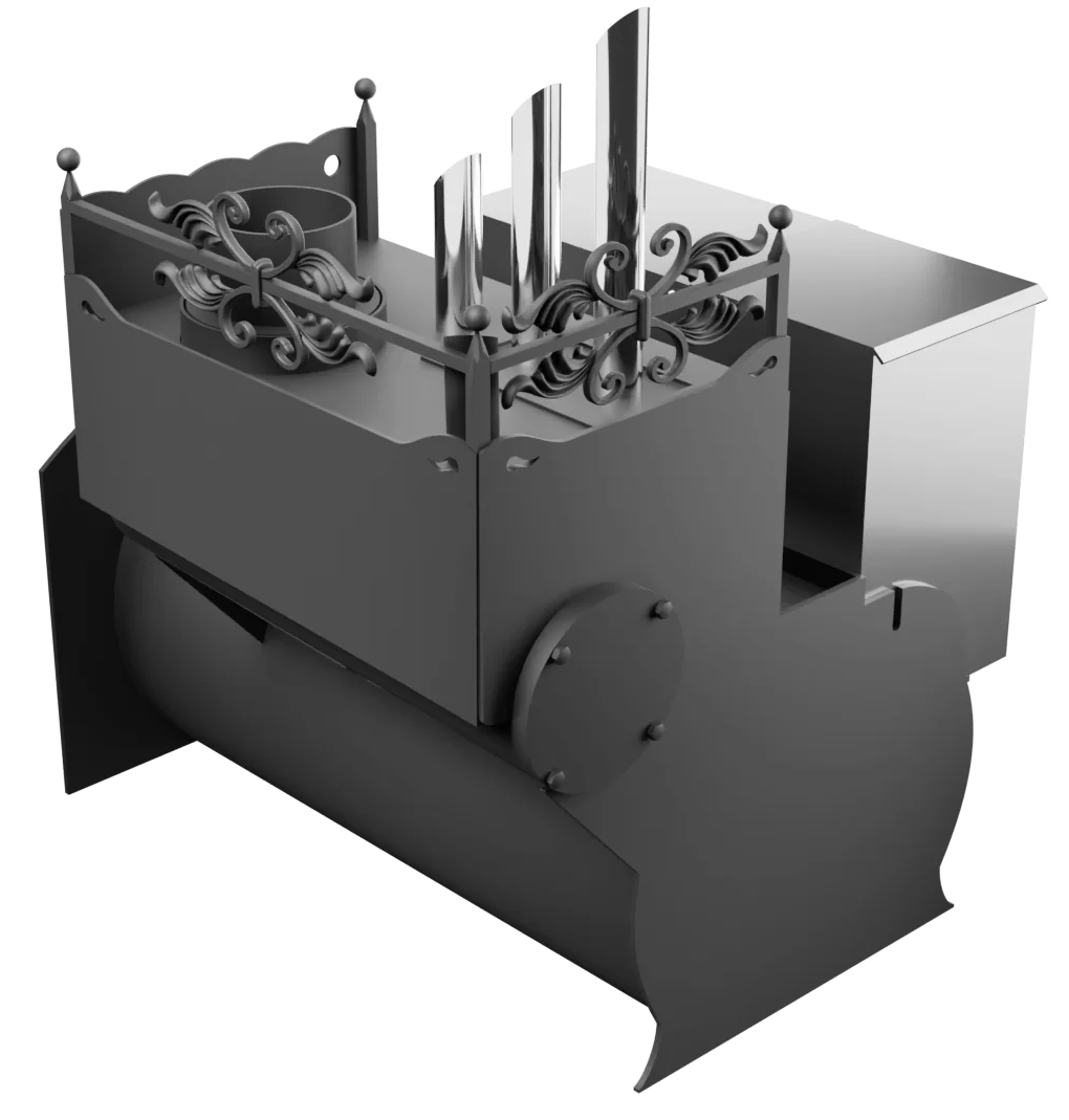 Печь Горыныч 3, каменка закрытая с парогенератором с правой стороны, большая дверь со стеклом фото в Уфе Печь Горыныч 3, каменка закрытая с парогенератором с правой стороны, большая дверь со стеклом фото в Уфе