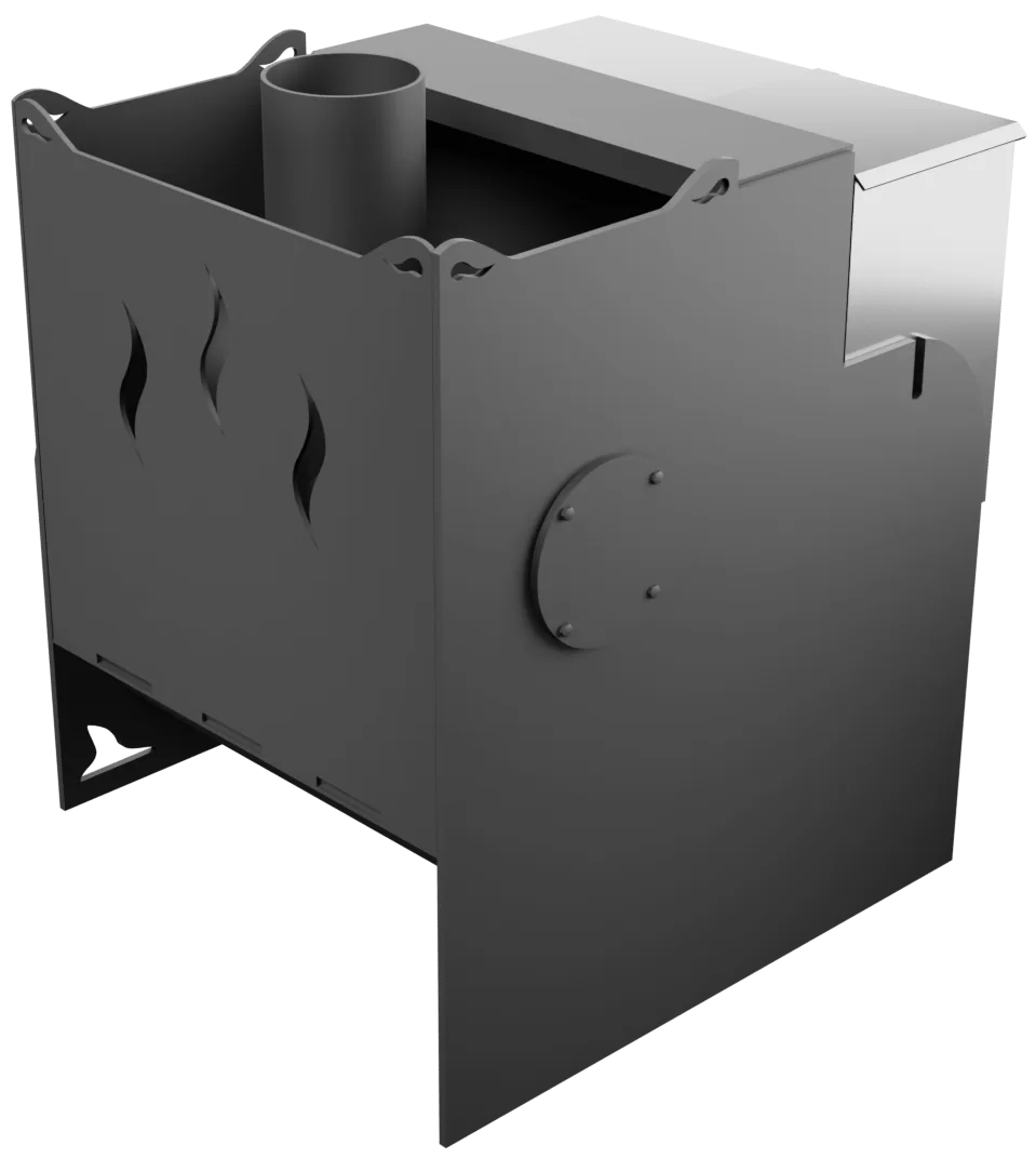 Печь Горыныч Мини, каменка с правой стороны, средняя дверь со стеклом фото в Уфе Печь Горыныч Мини, каменка с правой стороны, средняя дверь со стеклом фото в Уфе