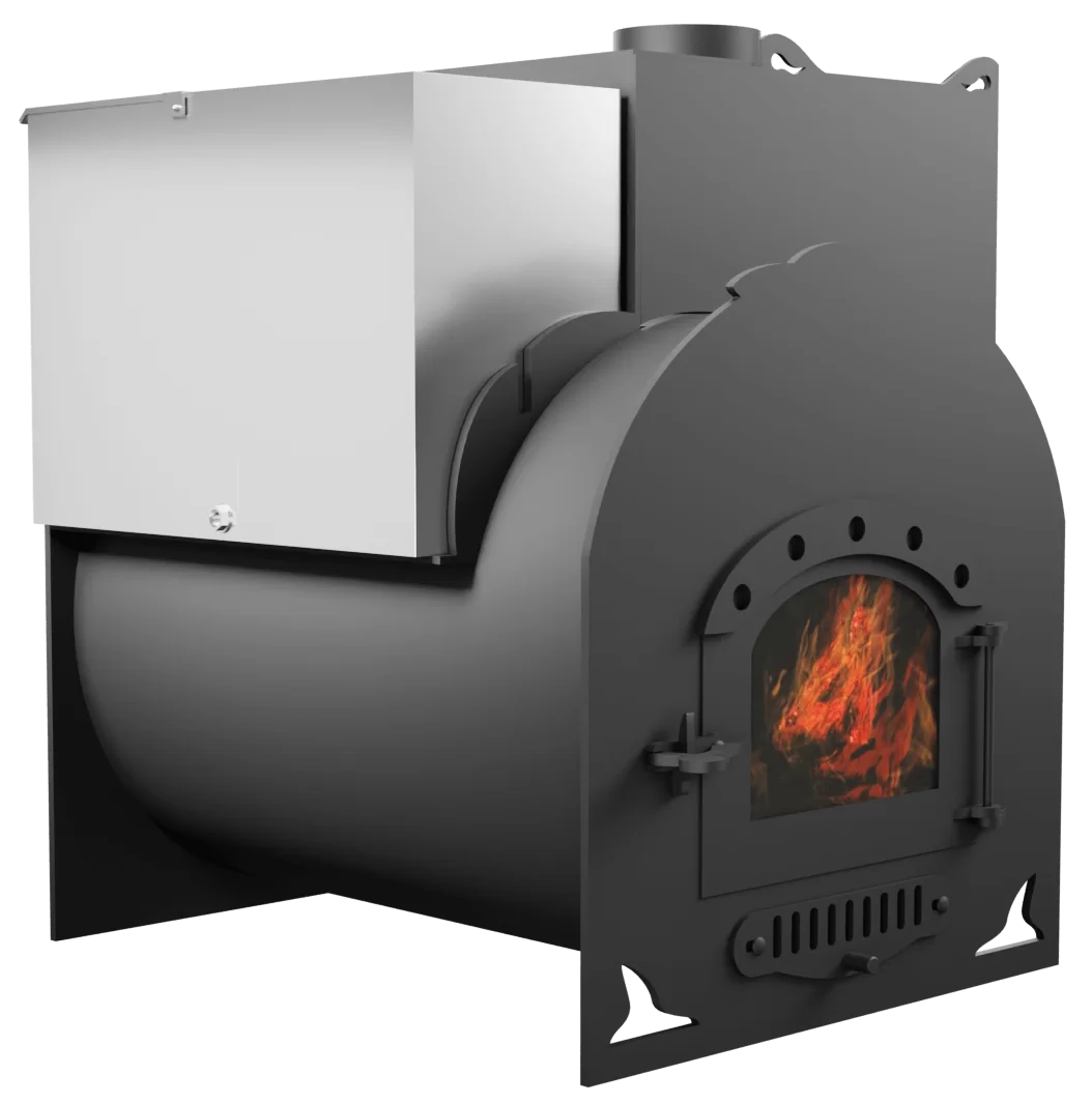 Печь Горыныч Мини, каменка с правой стороны, дверь малая со стеклом фото в Уфе Печь Горыныч Мини, каменка с правой стороны, дверь малая со стеклом фото в Уфе