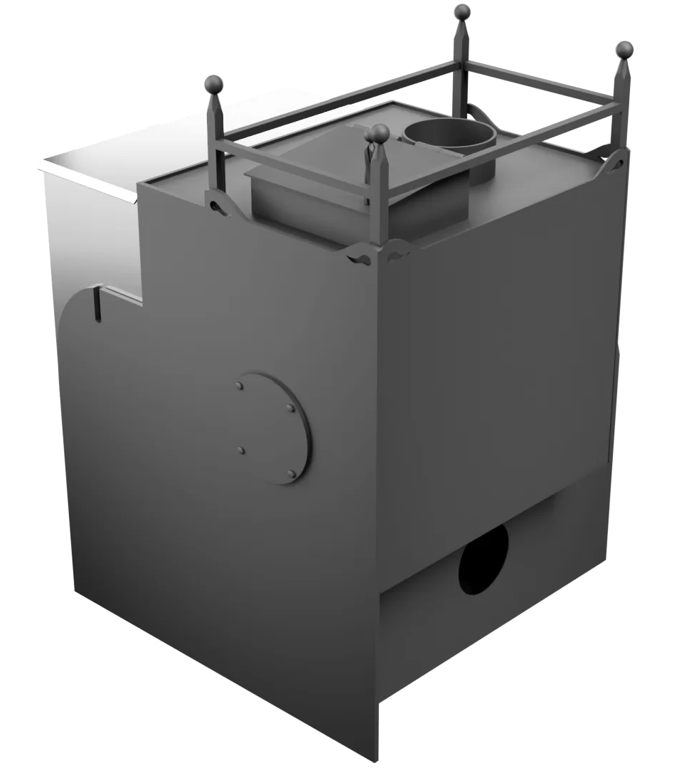 Печь Горыныч Мини, каменка закрытая с левой стороны, система воздушного отопления фото в Уфе Печь Горыныч Мини, каменка закрытая с левой стороны, система воздушного отопления фото в Уфе