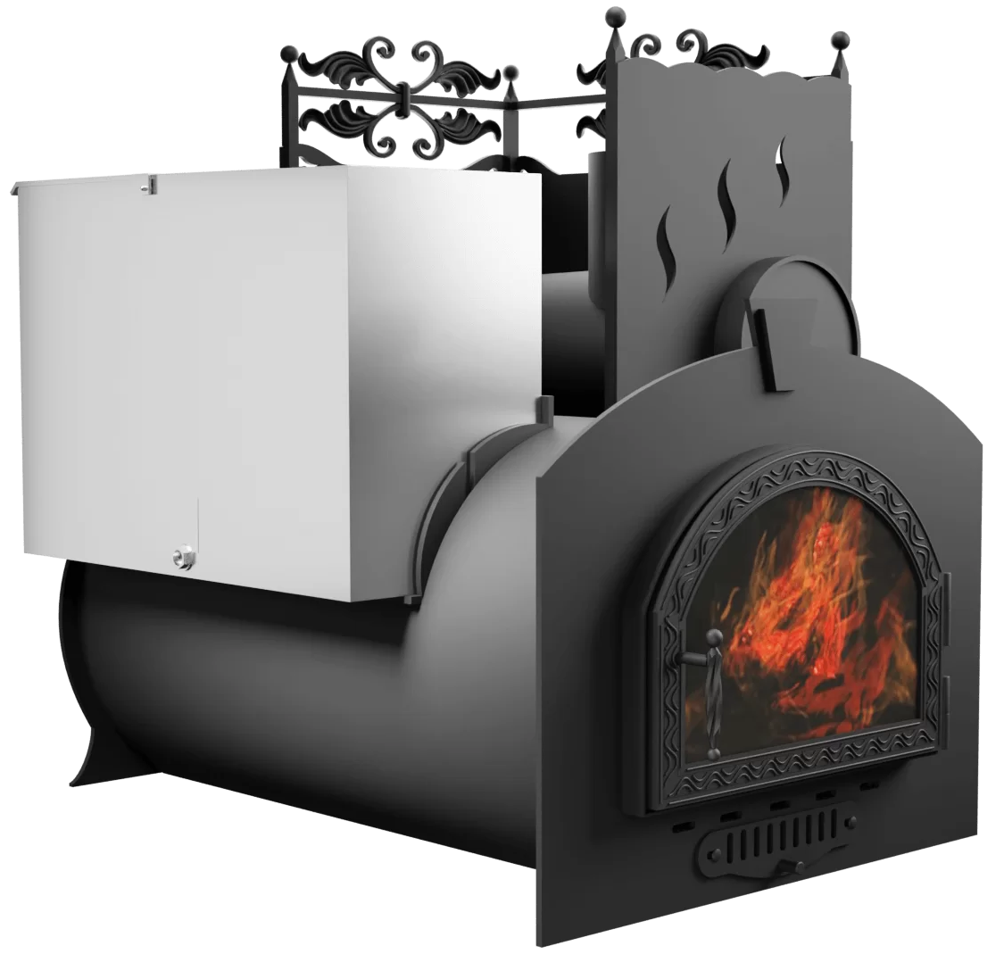 Печь Горыныч 3, каменка с правой стороны, средняя дверь со стеклом фото в Уфе Печь Горыныч 3, каменка с правой стороны, средняя дверь со стеклом фото в Уфе