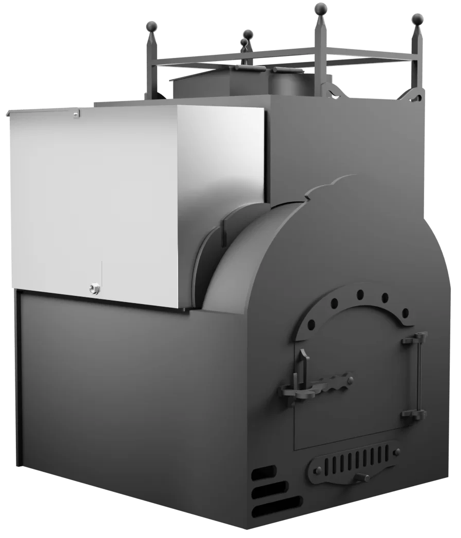 Печь Горыныч Мини, каменка закрытая с правой стороны, система воздушного отопления фото в Уфе Печь Горыныч Мини, каменка закрытая с правой стороны, система воздушного отопления фото в Уфе