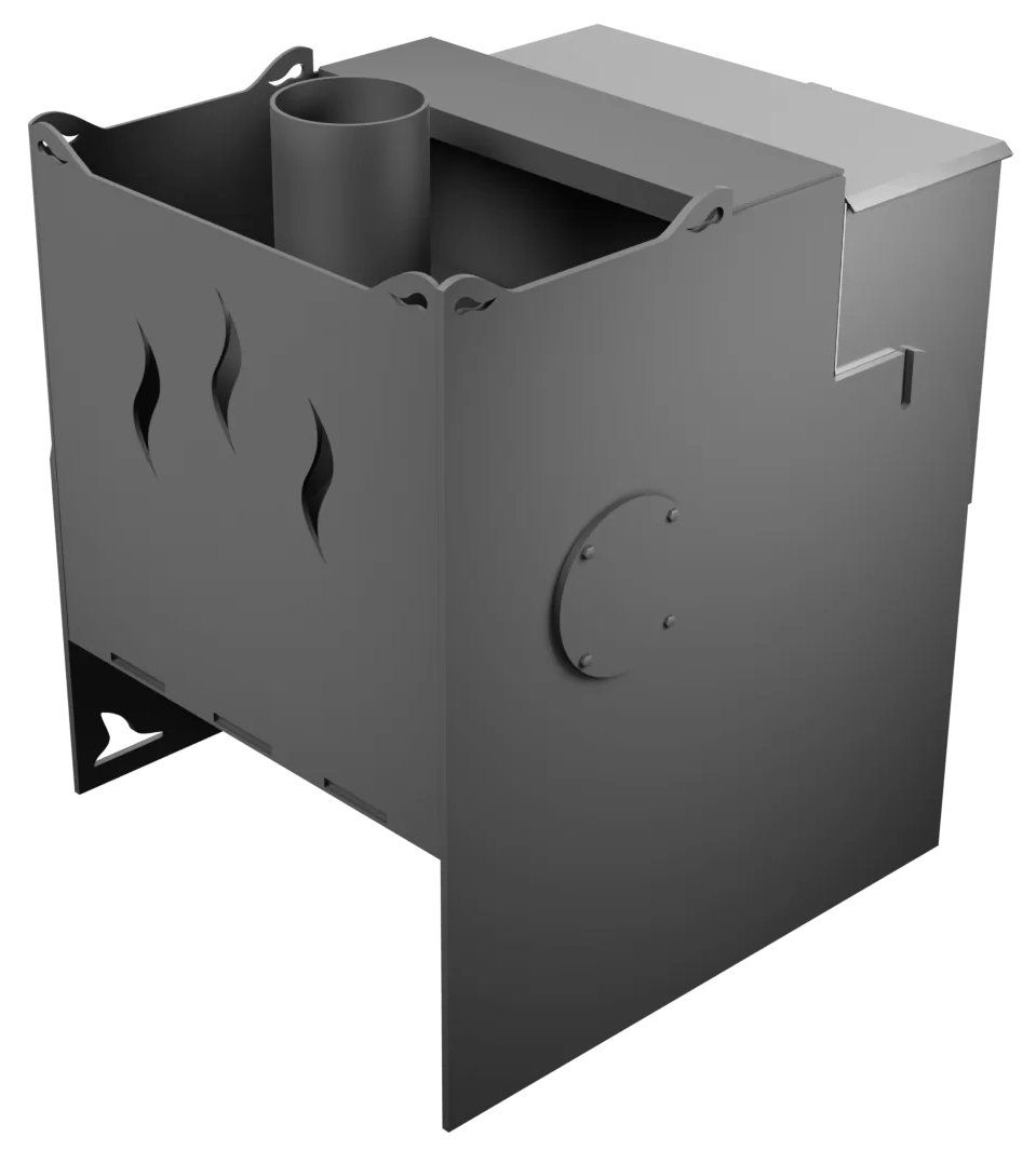 Печь Горыныч Мини, каменка с правой стороны, дверь малая со стеклом фото в Уфе Печь Горыныч Мини, каменка с правой стороны, дверь малая со стеклом фото в Уфе