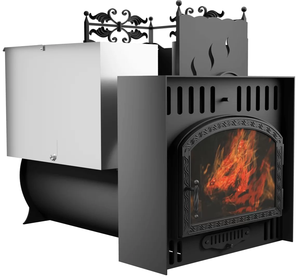 Печь Горыныч 3, каменка с правой стороны, большая дверь со стеклом, естественная система воздушного отопления фото в Уфе Печь Горыныч 3, каменка с правой стороны, большая дверь со стеклом, естественная система воздушного отопления фото в Уфе