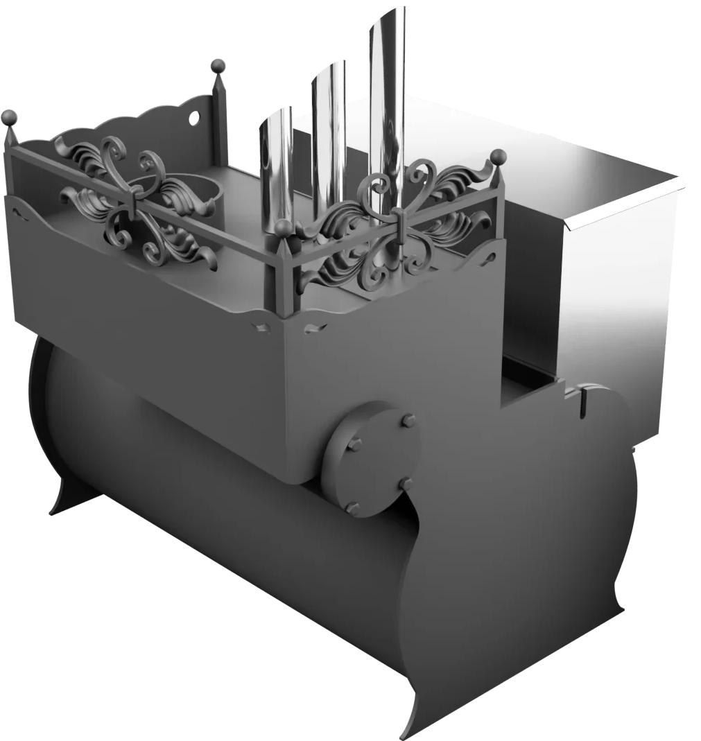 Печь Горыныч 3, каменка закрытая с парогенератором с правой стороны, малая дверь со стеклом фото в Уфе Печь Горыныч 3, каменка закрытая с парогенератором с правой стороны, малая дверь со стеклом фото в Уфе