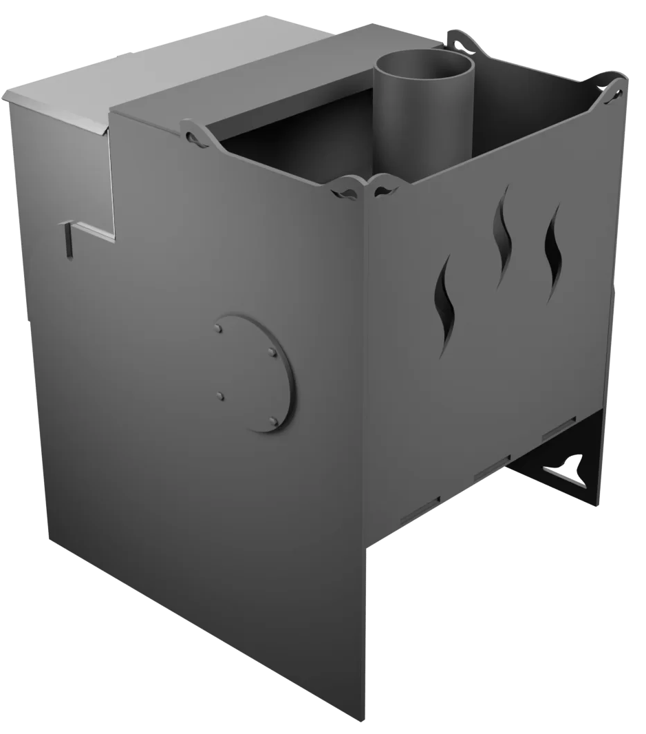 Печь Горыныч Мини, каменка с левой стороны, дверь малая со стеклом фото в Уфе Печь Горыныч Мини, каменка с левой стороны, дверь малая со стеклом фото в Уфе