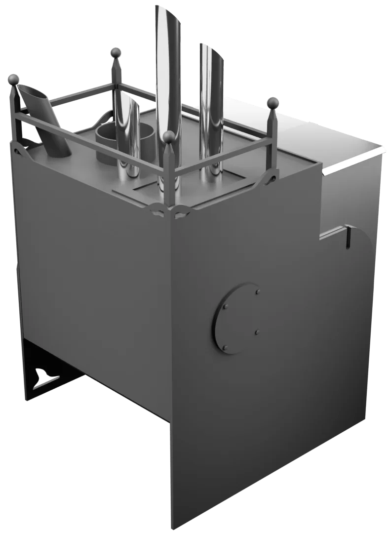 Печь Горыныч Мини, каменка закрытая с парогенератором с правой стороны фото в Уфе Печь Горыныч Мини, каменка закрытая с парогенератором с правой стороны фото в Уфе