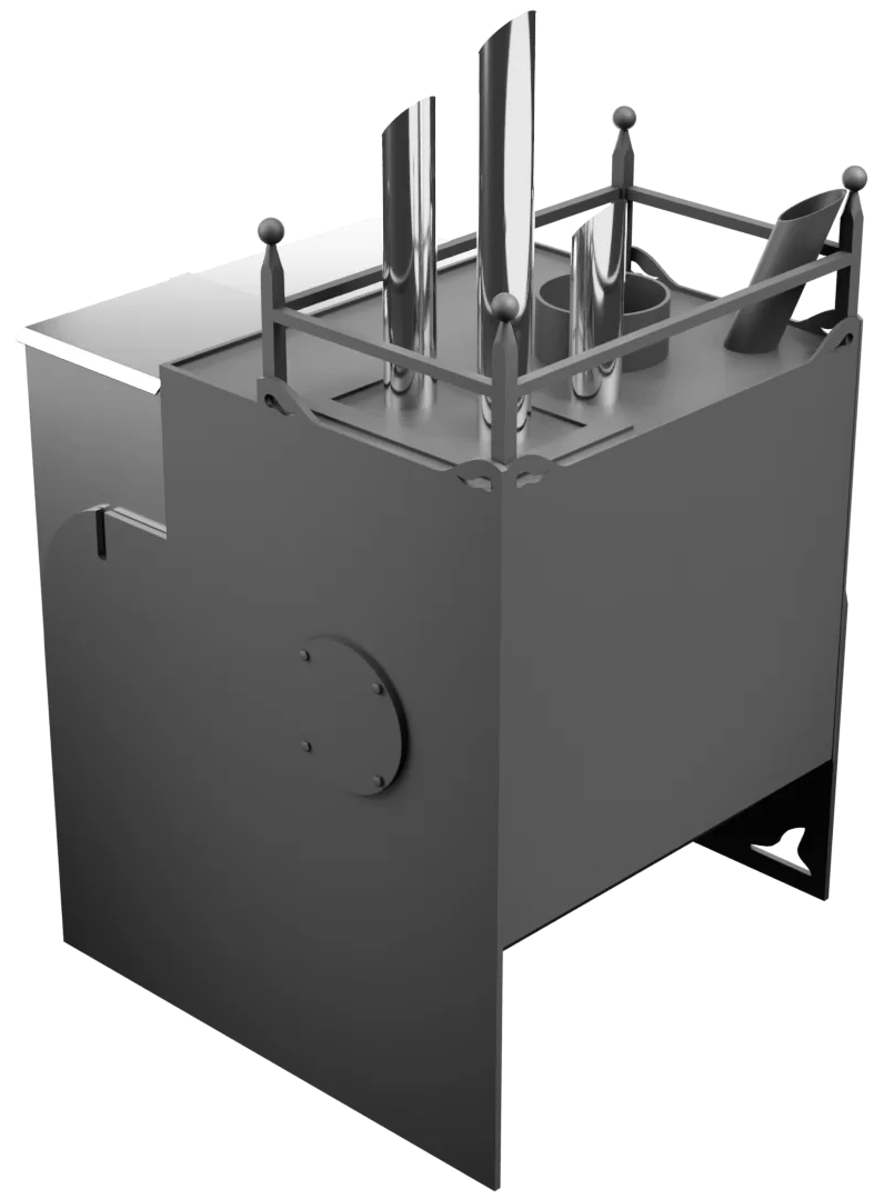 Печь Горыныч Мини, каменка закрытая с парогенератором с левой стороны фото в Уфе Печь Горыныч Мини, каменка закрытая с парогенератором с левой стороны фото в Уфе