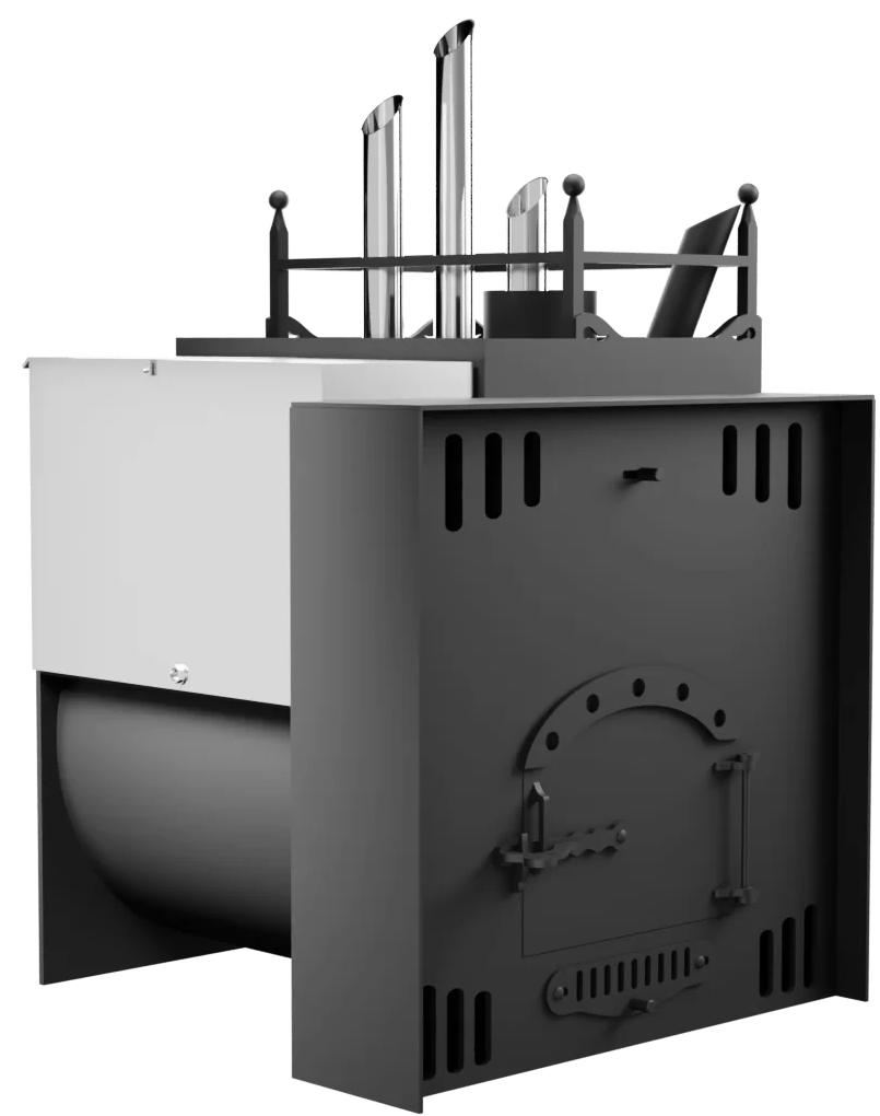 Печь Горыныч Мини, каменка закрытая с парогенератором с правой стороны, естественная система воздушного отопления фото в Уфе Печь Горыныч Мини, каменка закрытая с парогенератором с правой стороны, естественная система воздушного отопления фото в Уфе