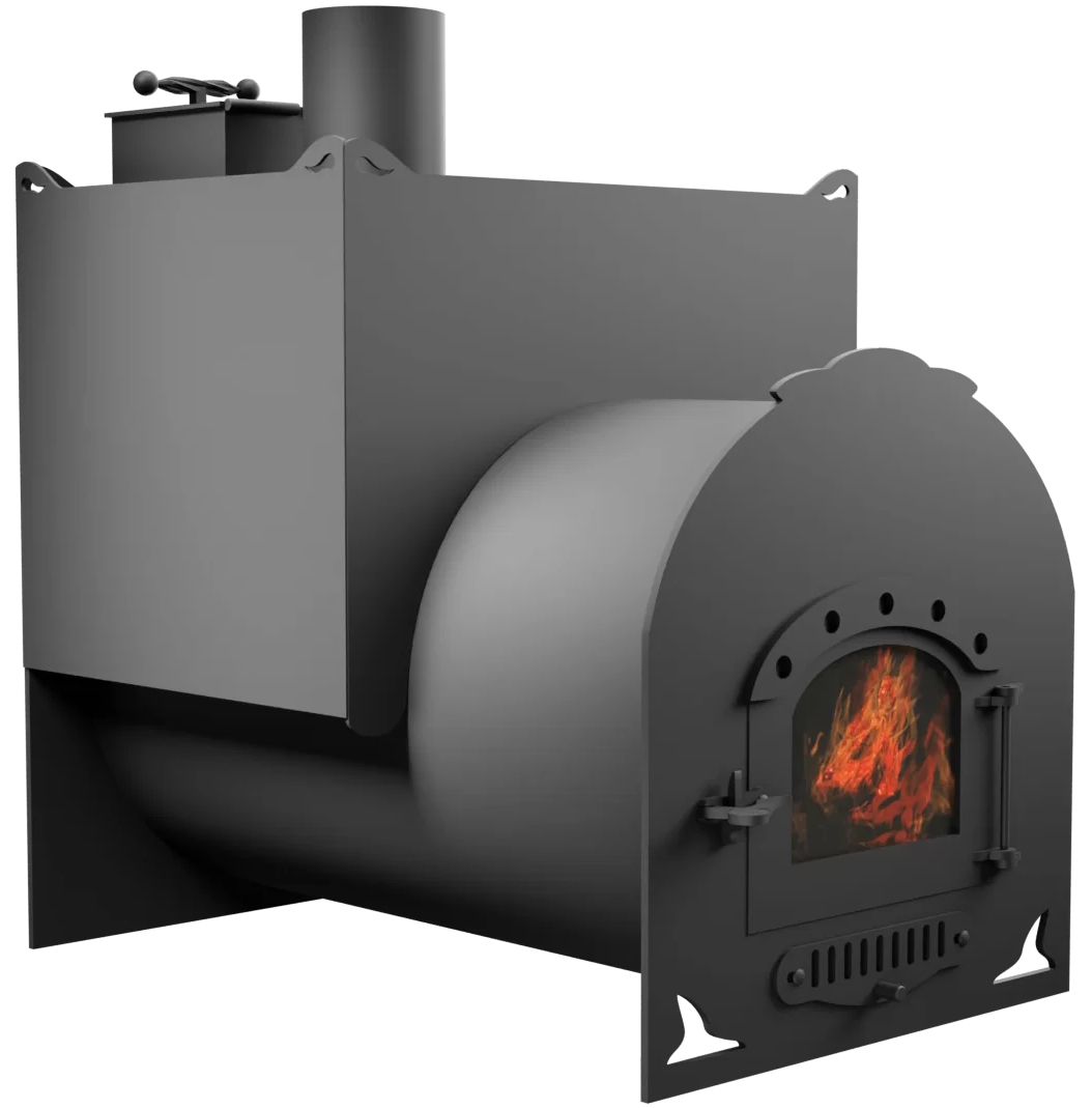 Печь Горыныч Мини, двойная каменка, малая дверь со стеклом фото в Уфе Печь Горыныч Мини, двойная каменка, малая дверь со стеклом фото в Уфе