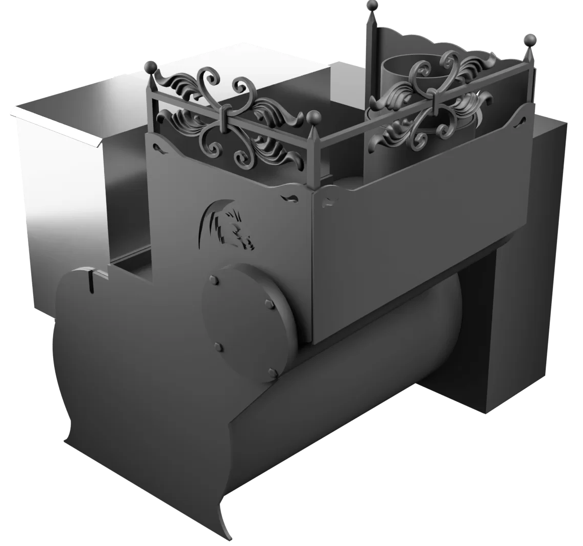 Печь Горыныч 3, каменка с левой стороны, большая дверь со стеклом, естественная система воздушного отопления фото в Уфе Печь Горыныч 3, каменка с левой стороны, большая дверь со стеклом, естественная система воздушного отопления фото в Уфе