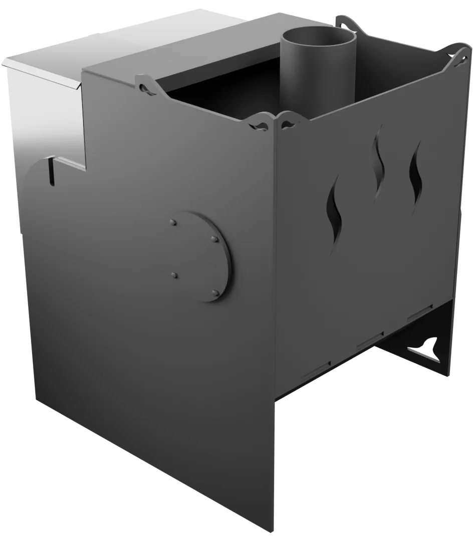 Печь Горыныч Мини, каменка с левой стороны, средняя дверь со стеклом фото в Уфе Печь Горыныч Мини, каменка с левой стороны, средняя дверь со стеклом фото в Уфе