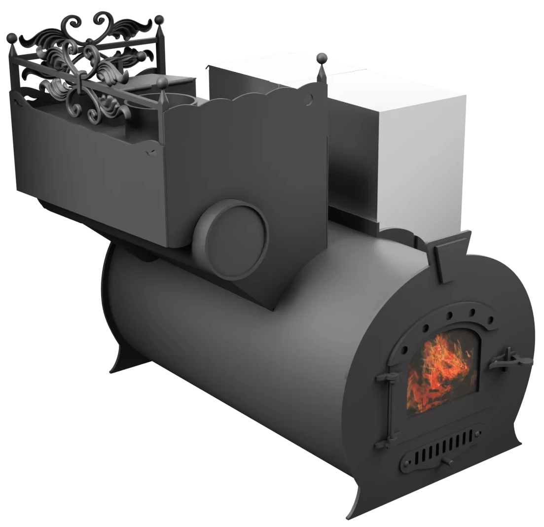 Печь Горыныч 3, каменка закрытая с левой стороны, малая дверь со стеклом фото в Уфе Печь Горыныч 3, каменка закрытая с левой стороны, малая дверь со стеклом фото в Уфе