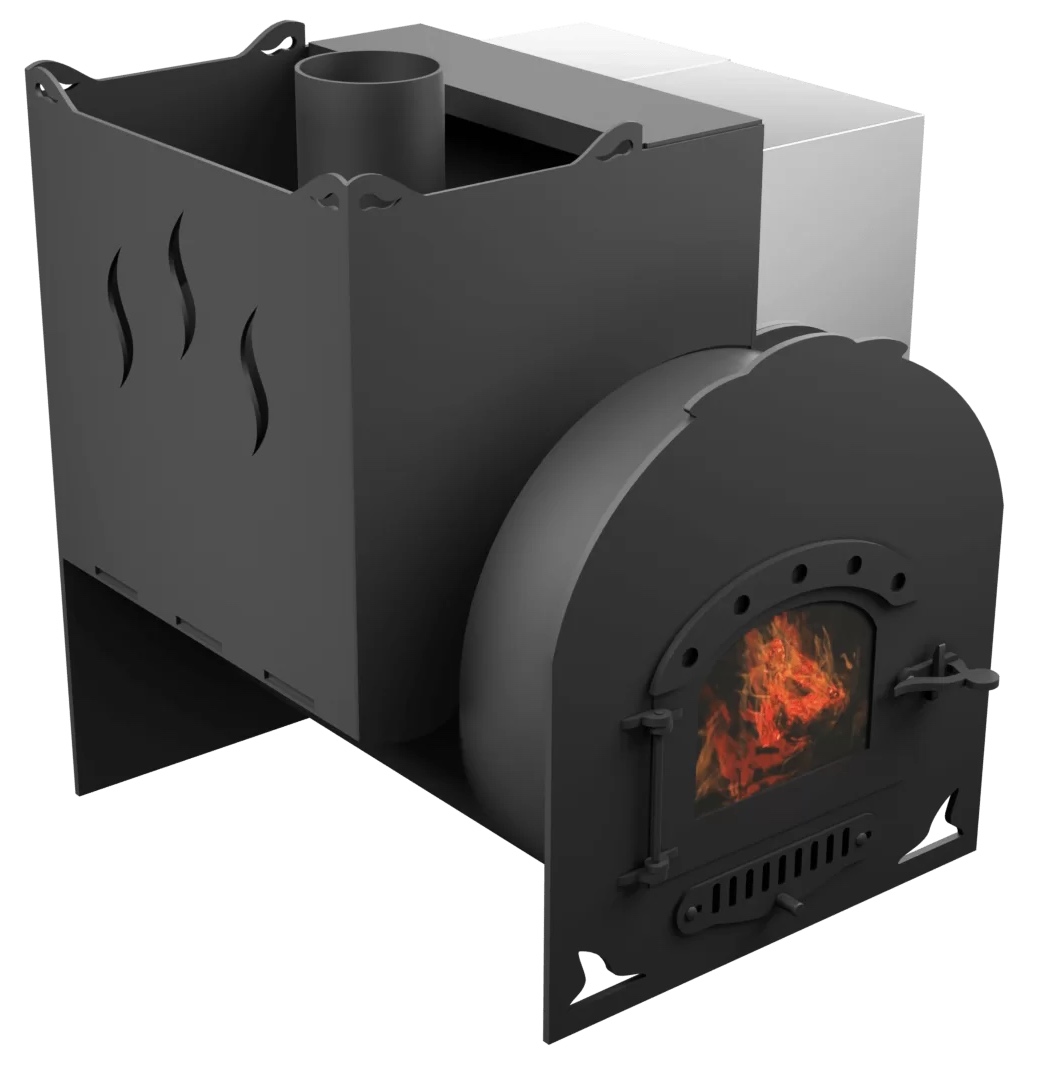 Печь Горыныч Мини, каменка с левой стороны, дверь малая со стеклом фото в Уфе Печь Горыныч Мини, каменка с левой стороны, дверь малая со стеклом фото в Уфе