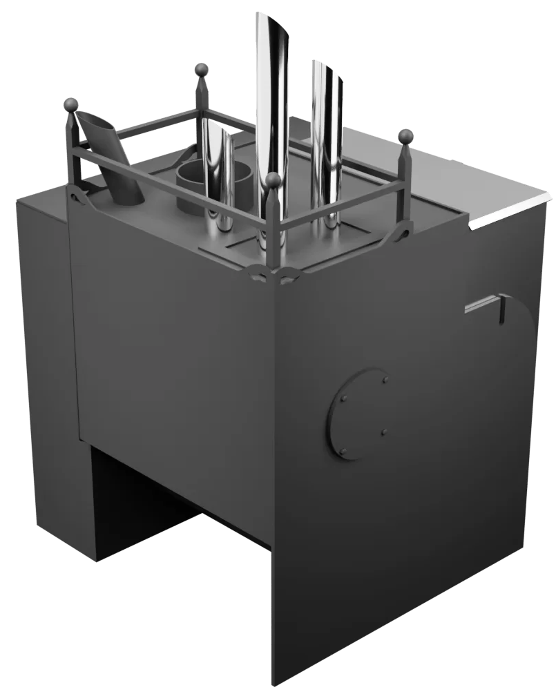 Печь Горыныч Мини, каменка закрытая с парогенератором с правой стороны, естественная система воздушного отопления фото в Уфе Печь Горыныч Мини, каменка закрытая с парогенератором с правой стороны, естественная система воздушного отопления фото в Уфе